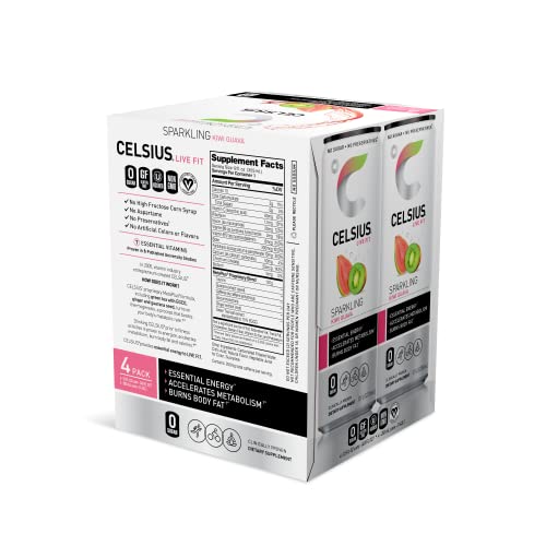 CELSIUS Essential Energy Drink 12 Fl Oz, Sparkling Kiwi Guava (Pack of 24) thumbnail
