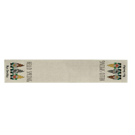 MIANHT Easter Gnome Table Runner Spring Family Bunny Carrot Table Cloth Dining Decor - 2022 Easter Gnome Table N-#12989