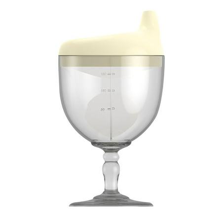 Mittory Plastic Wine Glass Beverage Goblet Party Cup Cups Mug Milk Bottle with Lid for Baby Toddler Kids Casual Yellow #2554