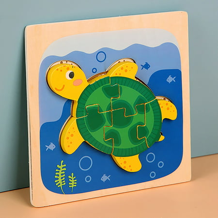 FengLS Kids Baby Wooden Puzzle Animal Cognition Puzzle Animal Learning Educational Toy 09-Gifts-08A#4081 Now Toys Kids Baby Wooden