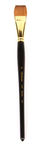 Jack Richeson 6229 Series Short Handle Sable Flat Brush, 1-Inch