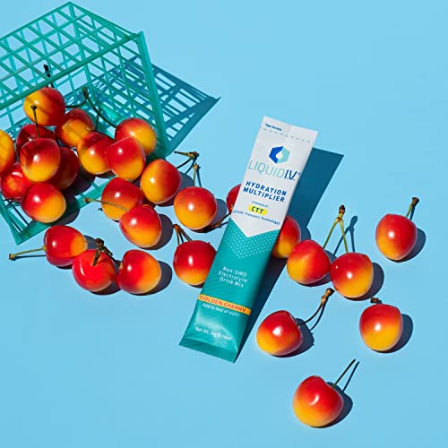 Liquid I.V. Hydration Multiplier - Golden Cherry - Hydration Powder Packets | Electrolyte Drink Mix | Easy Open Single-Serving Stick | Non-GMO | 16 St thumbnail