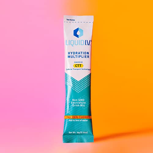Liquid I.V. Hydration Multiplier - Golden Cherry - Hydration Powder Packets | Electrolyte Drink Mix | Easy Open Single-Serving Stick | Non-GMO | 16 St thumbnail