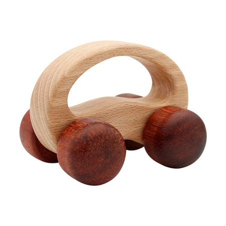 Infants Learn to Crawl  Grasp Beech Wood Toy Wooden Car Puppy Car Wooden Molars - 2022 New Toys Infants Learn B#9335