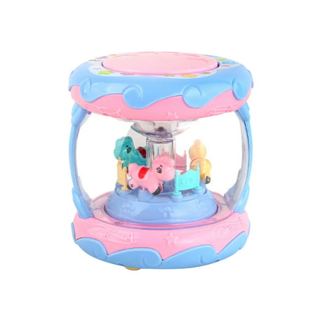 FengLS Infant Toy Carousel Hand Drum Light Music Early Education Children S Toy 09-Gifts-08A#4804 Now Toys Infant Toy Carousel