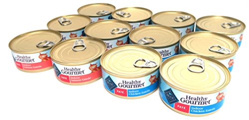 Blue Buffalo Healthy Gourmet Indoor Wet Cat Food Variety Pack - 2 Flavors (Chicken Entree and Salmon Entree) - 12 Total Cans (5.5 Oz Each) thumbnail