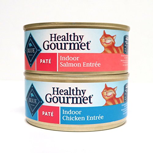 Blue Buffalo Healthy Gourmet Indoor Wet Cat Food Variety Pack - 2 Flavors (Chicken Entree and Salmon Entree) - 12 Total Cans (5.5 Oz Each) thumbnail