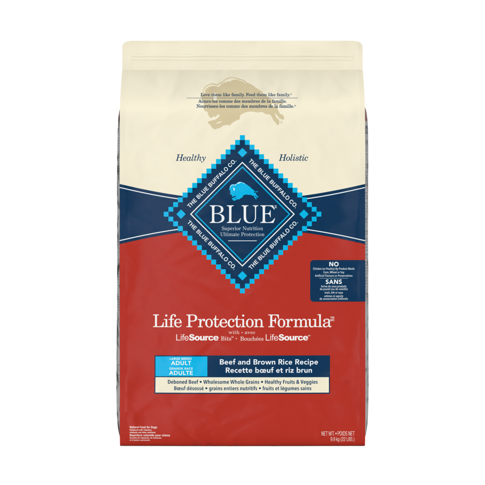 Blue Buffalo BLUE Life Protection Formula Large Breed Beef & Brown Rice Recipe Adult Dry Dog Food, 10-kg