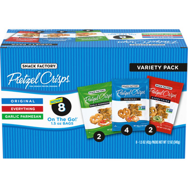 Snack Factory: Pretzel Crisps Variety Pack 8 Count, 12 Oz (2662107)