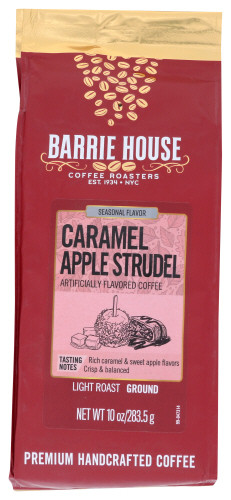 Barrie House, Caramel Apple Strudel Light Roast Ground Coffee, 10 Oz(Case of 12)