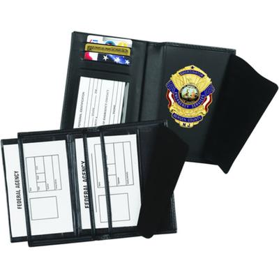 Strong Leather Double ID Badge Cases with Credit Card S - 77880-9332