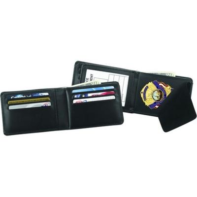 Strong Leather Horizontal Hidden Badge Wallet, Black - 78500-9332