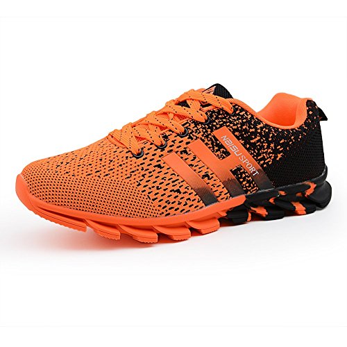 NAISU 6331 Men's Knit Sport Running Shoes Fashion Outdoor Fitness Sneakers Trail Walking Flat Shoes (7.5 D(M), Royalblue)