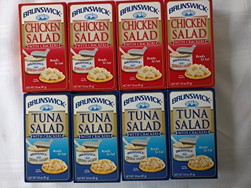 Brunswick Tuna Salad & Chicken Salad with Crackers Ready to Eat Snack Kit 3.0 Oz Each (8 Ct) by Brunswick