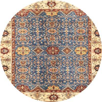 Blue/White Area Rug - Bungalow Rose 100% Machine Washable Abstract 3535 Area Rug Polyester/Chenille in Blue/White, Size 84.0 W X 0.08 D in | Wayfair