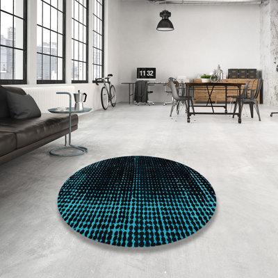 Blue Area Rug - 17 Stories 100% Machine Washable Abstract 4397 Area Rug Polyester/Chenille in Blue, Size 84.0 W X 0.08 D in | Wayfair