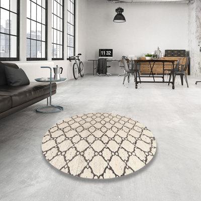 White Area Rug - Bungalow Rose 100% Machine Washable Abstract 4804 Area Rug Polyester/Chenille in White, Size 36.0 W X 0.08 D in | Wayfair