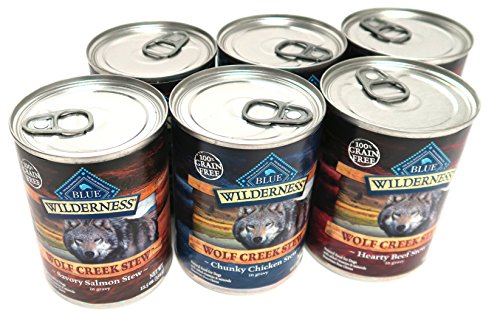 Blue Buffalo Wilderness Wolf Creek Stew Dog Food Variety Pack, 3 Flavors, 6 Total Cans