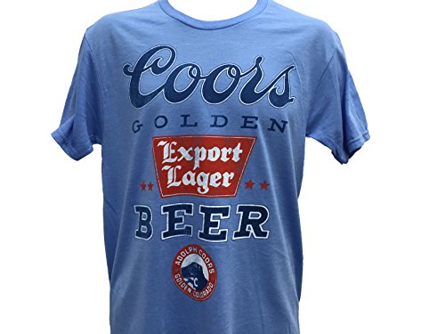 MillerCoors Men's Coors Export Lager Golden Beer T Shirt 2X-Large Light Blue