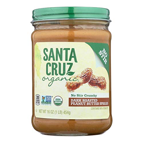 Santa Cruz Organic Dark Roasted No Stir Crunchy Peanut Butter, 16 Ounces (Pack of 3) thumbnail