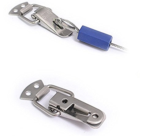 LINKSOLAR Hardware Cabinet Boxes Stainless Steel Spring Loaded Latch Catch Toggle Hasp 2.8 Inches,4Pcs (5104B) thumbnail