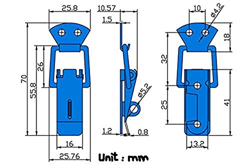LINKSOLAR Hardware Cabinet Boxes Stainless Steel Spring Loaded Latch Catch Toggle Hasp 2.8 Inches,4Pcs (5104B) thumbnail