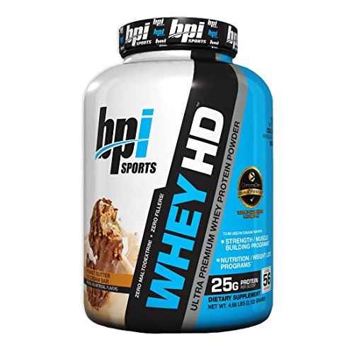 BPI Whey-HD Ultra Premium Whey Protein Powder Peanut Butter Ice Cream Bar 5.3lb