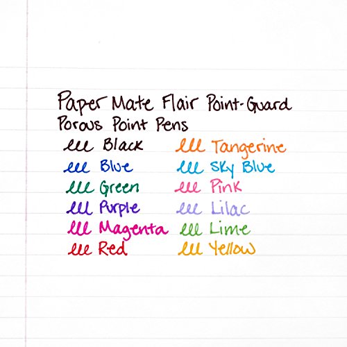 Paper Mate Flair Felt Tip Pens, Medium Point, Blue, 12-Count thumbnail
