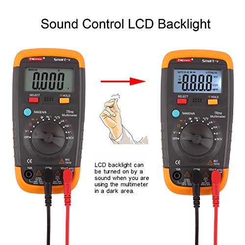 DMiotech Digital Multimeter True RMS Auto-Ranging AC / DC Voltage Current Capacitance Frequency Duty Cycle Temperature NCV LCD Backlight 5999 Count Wi