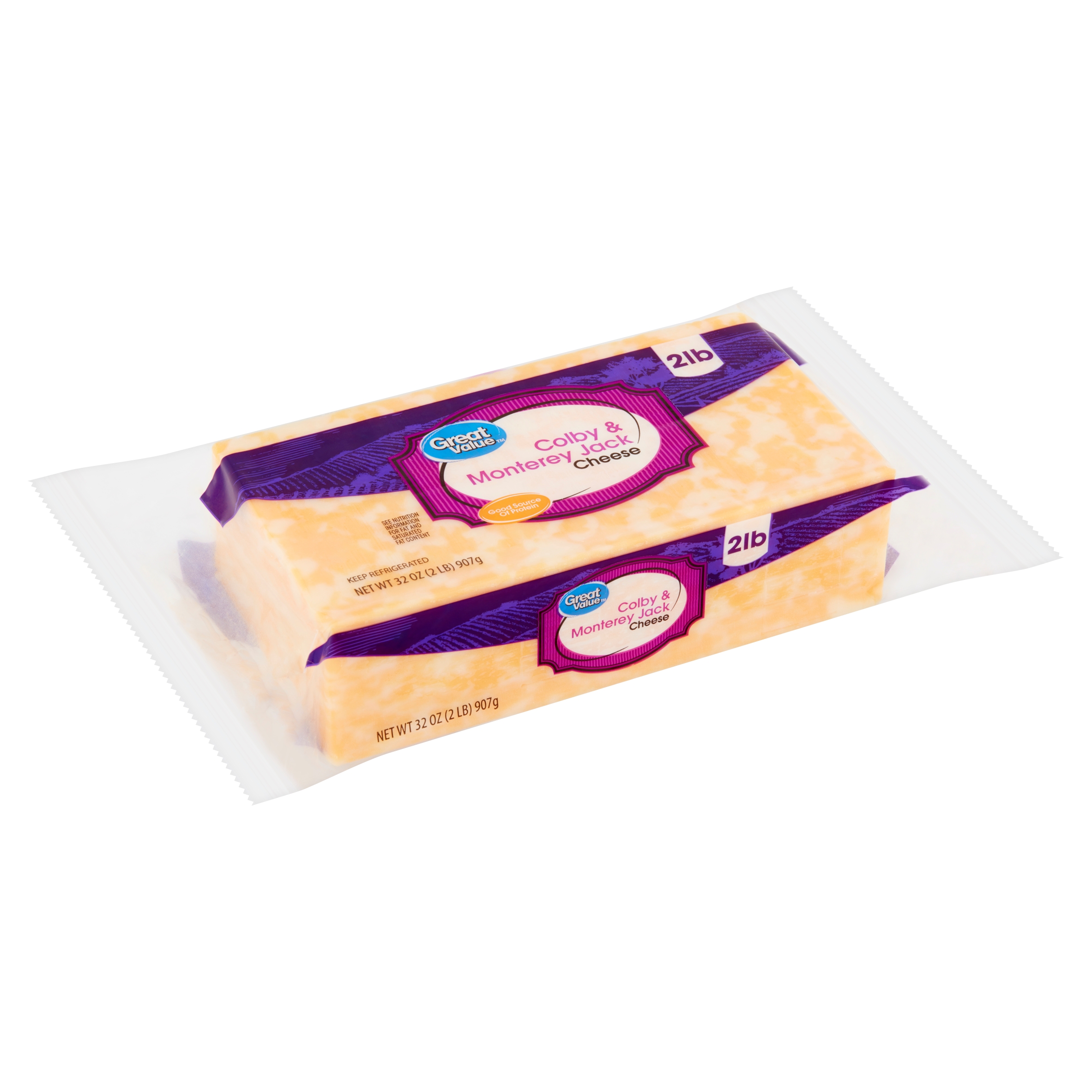 Great Value Colby & Monterey Jack Cheese, 32 Oz Image