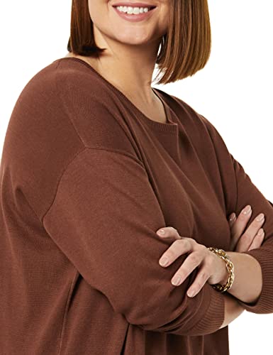Amazon Essentials Women's Lightweight Long-Sleeve V-Neck Tunic Sweater (Available in Plus Size), Brown, Medium thumbnail