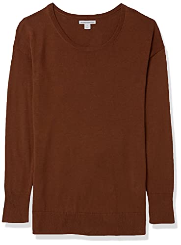 Amazon Essentials Women's Lightweight Long-Sleeve V-Neck Tunic Sweater (Available in Plus Size), Brown, Medium thumbnail