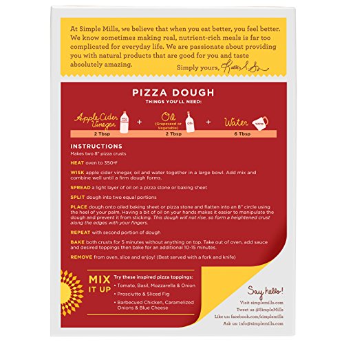 Simple Mills Pizza Dough Almond Flour Baking Mix, Gluten Free, Paleo, Vegan, Natural, 9.0 Ounce Boxes (Pack of 3) thumbnail