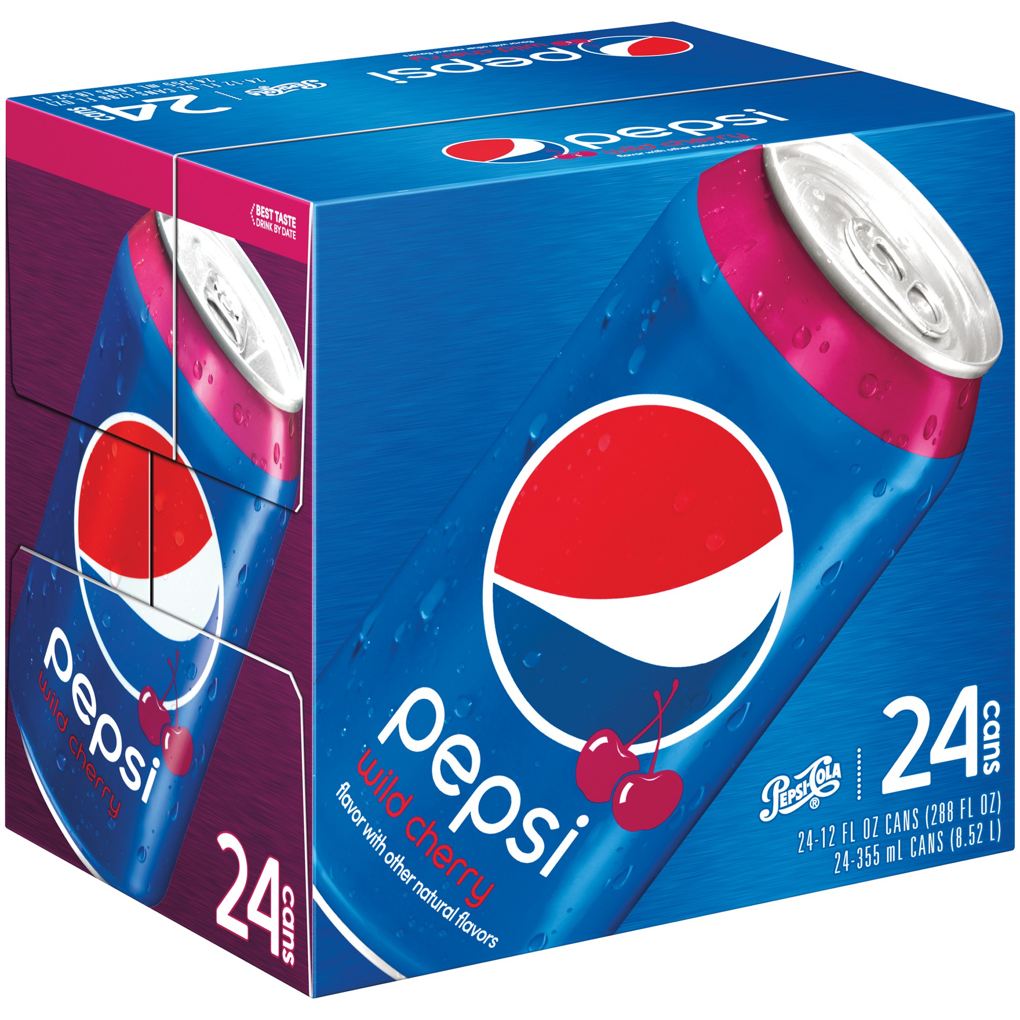 Pepsi Wild Cherry Soda Pop  12 Fl Oz  24 Pack Cans thumbnail