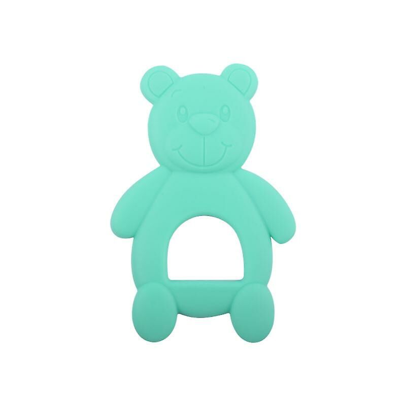 Ensoleillé Baby Silicone Teether Pour La Mère Et Le Bébé Ours Teether Molar Stick Baby Chew Teether Toy, Vert Et Bleu Foncé, 60 * 92mm