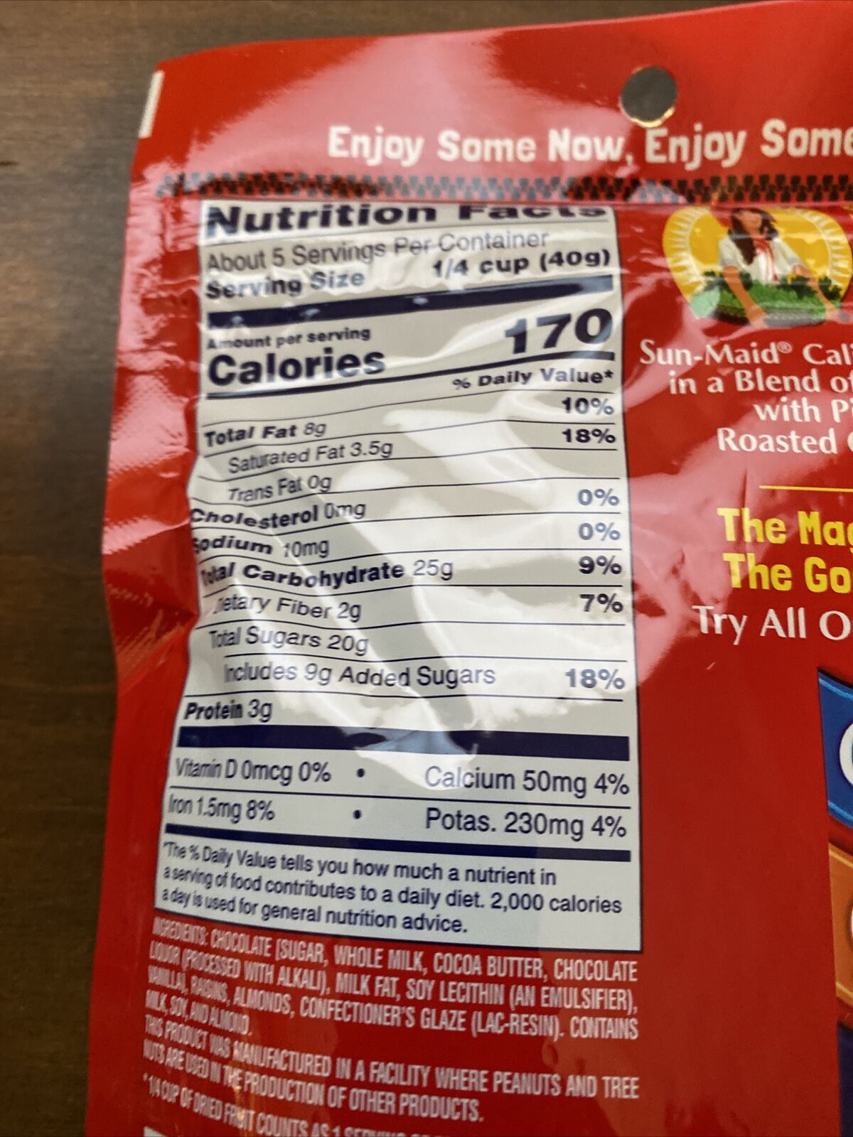 1 Sun Maid Pure Milk Chocolate and Almond Crunch  Raisins  Candy 7 Oz thumbnail