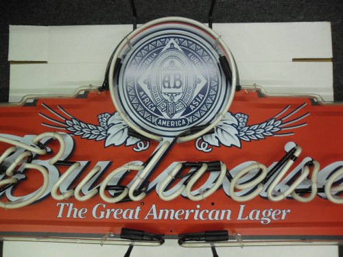Retro Iconic Budweiser Anheuser Busch the Great American Lager Beer 49X24 Bar Neon Light Sign thumbnail