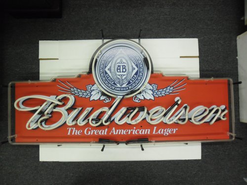 Retro Iconic Budweiser Anheuser Busch the Great American Lager Beer 49X24 Bar Neon Light Sign thumbnail