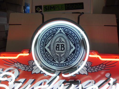 Retro Iconic Budweiser Anheuser Busch the Great American Lager Beer 49X24 Bar Neon Light Sign thumbnail