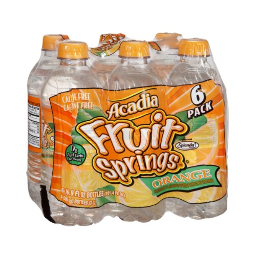Acadia Fruit Springs Orange Naturally Flavored Spring Water Beverage- 6 PK