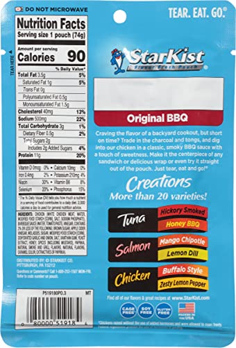 StarKist Chicken Creations Original BBQ, Single Serve Pouch, 2.6 Oz thumbnail