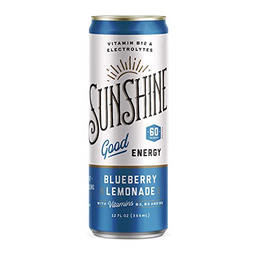 Sunshine Beverages Sparkling Energy Drink Blueberry Lemonade 4 Cans
