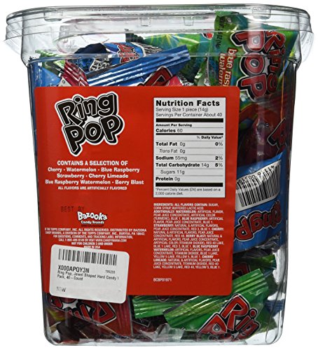 Ring Pop, Jewel Shaped Hard Candy Variety Pack, 40-Count thumbnail