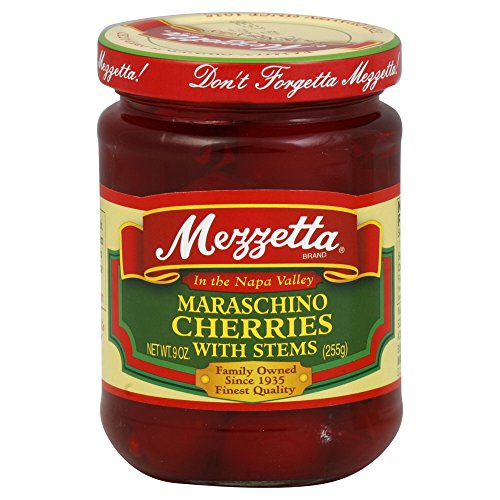 Mezzetta Maraschino Cherries with Stems, 9-ounce (Pack of 6)