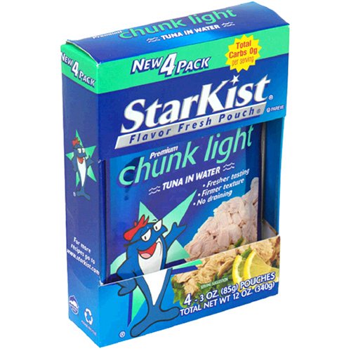 Starkist Chunk Light Tuna in Water, 4-Count, 3-Ounce Pouches (Pack of 6)