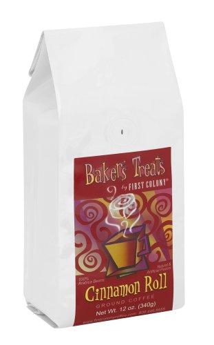 First Colony Baker's Treats Cinnamon Roll Light Roast Ground Coffee, 12-Ounce Bags (Pack of 3)