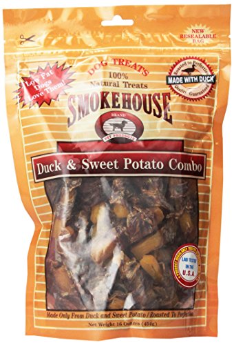 Smokehouse 100-Percent Natural Duck and Sweet Potato Dog Treats, 16-Ounce