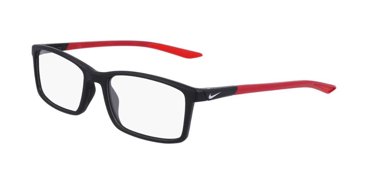 Nike 7287 Eyeglasses 006 - Matte Black/Gym Red Men Rectangle