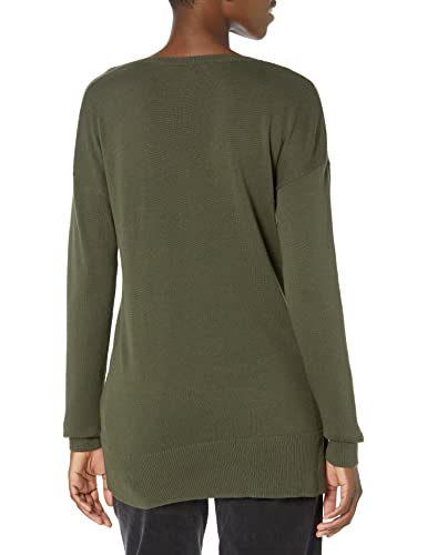 Amazon Essentials Women's Lightweight Long-Sleeve V-Neck Tunic Sweater (Available in Plus Size), Olive, Medium thumbnail