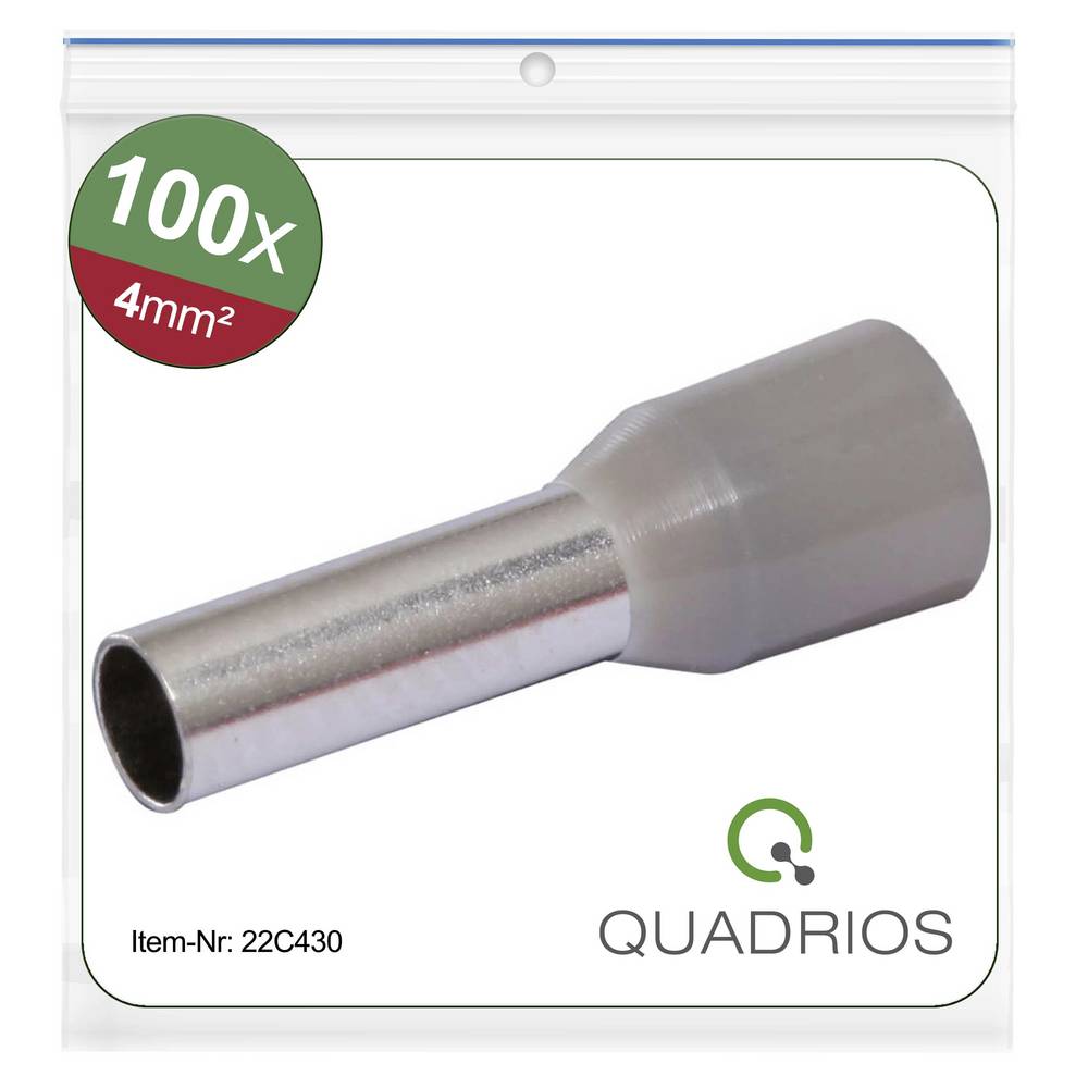 Quadrios 22C430 Ferrule Set 4 Mm² Grey Partially Insulated